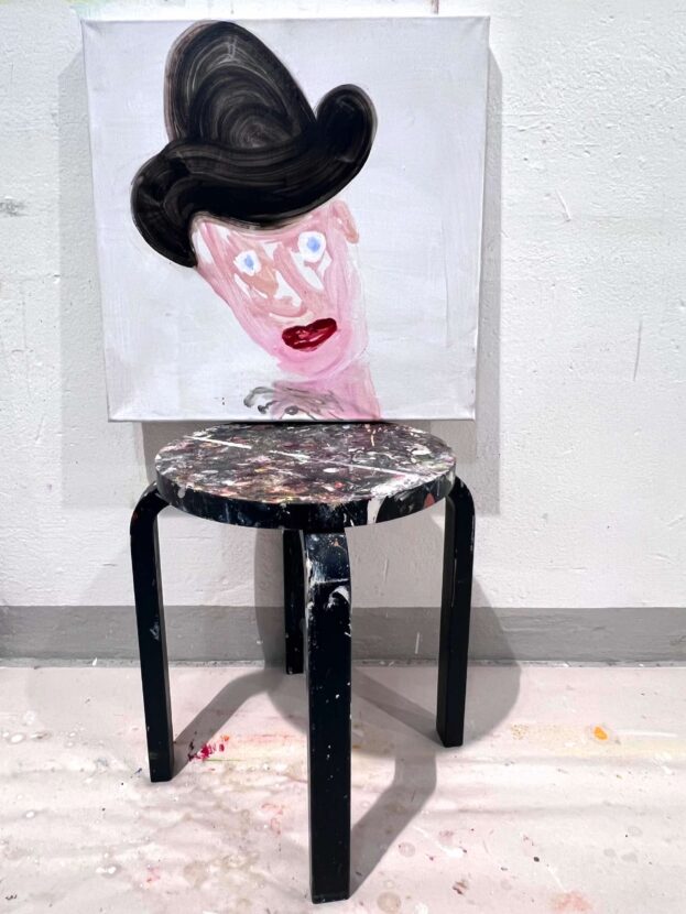 Entinen cowboy, 2024, 50 x 50 x 4 cm