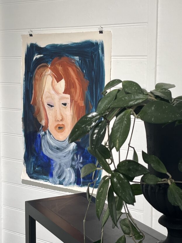 Nuori Goethe runoilee kukille, 2026, 77 x 58 cm