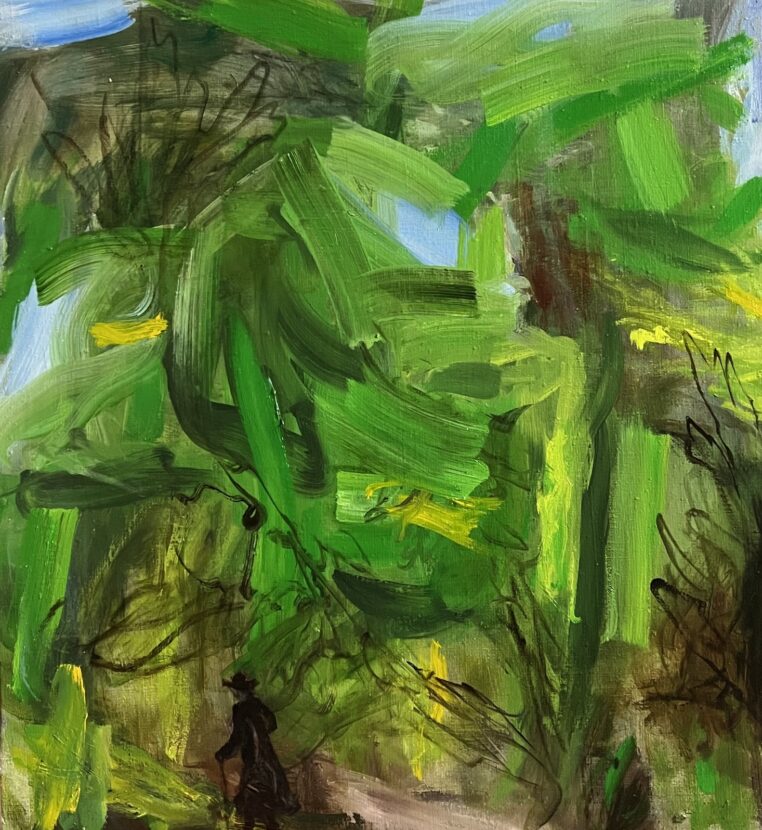 Goethe samoilee metsässä, 2023, 65 x 60 cm